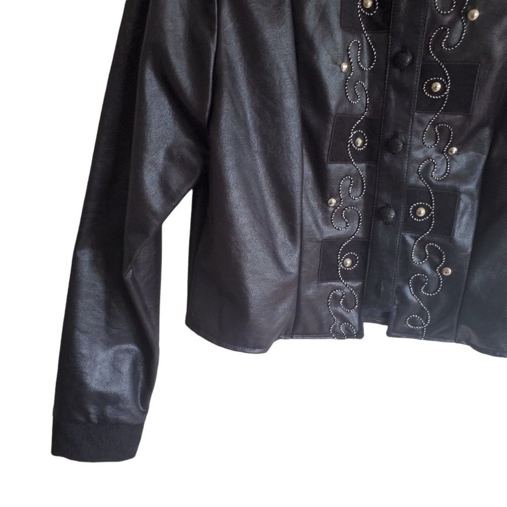 Vtg 1849 Authentic Ranchwear Jacket Womens Sz S Black Button 90s Western Cowgirl - Picture 5 of 9